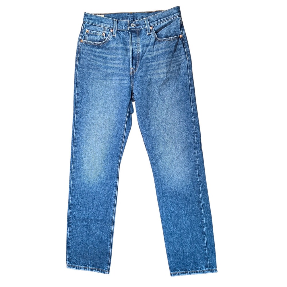 Levis 501 Original Fit Medium Wash Blue Straight Leg Jeans W29 L32 Button Fly